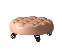 Tabouret Basse à poulie, Tabouret Roulant à Basse Hauteur, tabourets en Cuir sièges avec Roue, Maison Amovible Amovible, Tabouret de siège Rond pour la Maison (b Pain)