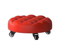 Tabouret Basse à poulie, Tabouret Roulant à Basse Hauteur, tabourets en Cuir sièges avec Roue, Maison Amovible Amovible, Tabouret de siège Rond pour la Maison (b Pain Rouge)