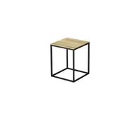 Tabouret Bette Q020, 35x35cm, plateau en bois véritable chêne mocca, Q020-815FH813, Couleur: Noir Mat