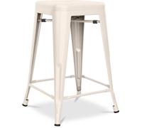 Tabouret Bistrot Metalix Métal Mat - 60cm - Nouvelle édition Crème