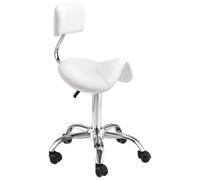 Tabouret blanc selle cheval + dossier