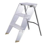 Tabouret Bleu 3 marches, capacité de 330 LB, échelle de Marche Pliante Acrylique Transparente, marchepied Pliable Compact pour la Cuisine, Salle de Bains, Chambre à Coucher et Utilisation à la Maison