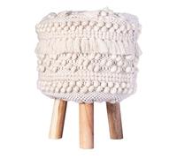 Tabouret Bohème Fait à la Main "Bohist III" 50cm Naturel