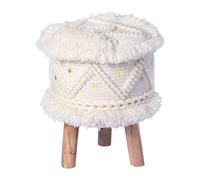 Tabouret Bohème Fait à la Main "Bohist V" 50cm Crème