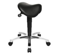 Tabouret 'Bonanza', cuir véritable, noir