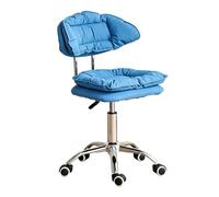 Tabouret Bureau Roulette Ergonomique Hauteur Réglable 46-60 cm Coiffeuse | Tabouret Roulant Atelier Rotation à 360°, Tabouret Roulant Garage pour Salon de Manucure, Salon de Beauté(Blue)