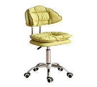 Tabouret Bureau Roulette Ergonomique Hauteur Réglable 46-60 cm Coiffeuse | Tabouret Roulant Atelier Rotation à 360°, Tabouret Roulant Garage pour Salon de Manucure, Salon de Beauté(Yellow)