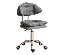 Tabouret Bureau Roulette Ergonomique Hauteur Réglable 46-60 cm Coiffeuse | Tabouret Roulant Atelier Rotation à 360°, Tabouret Roulant Garage pour Salon de Manucure, Salon de Beauté(Chrome)