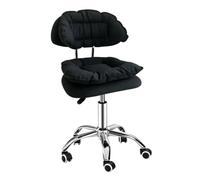 Tabouret Bureau Roulette Ergonomique Hauteur Réglable 46-60 cm Coiffeuse | Tabouret Roulant Atelier Rotation à 360°, Tabouret Roulant Garage pour Salon de Manucure, Salon de Beauté(Black)