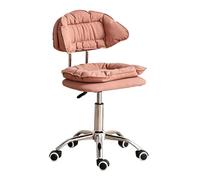 Tabouret Bureau Roulette Ergonomique Hauteur Réglable 46-60 cm Coiffeuse | Tabouret Roulant Atelier Rotation à 360°, Tabouret Roulant Garage pour Salon de Manucure, Salon de Beauté(Natural)
