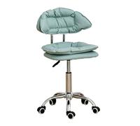 Tabouret Bureau Roulette Ergonomique Hauteur Réglable 46-60 cm Coiffeuse | Tabouret Roulant Atelier Rotation à 360°, Tabouret Roulant Garage pour Salon de Manucure, Salon de Beauté(Green)