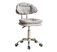 Tabouret Bureau Roulette Ergonomique Hauteur Réglable 46-60 cm Coiffeuse | Tabouret Roulant Atelier Rotation à 360°, Tabouret Roulant Garage pour Salon de Manucure, Salon de Beauté(Silver)