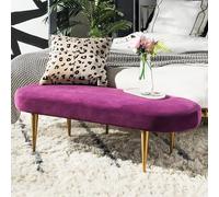 Tabouret capitonné en velours - Repose-pieds moderne pour salon ou chambre à coucher