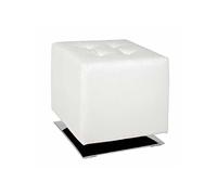 Tabouret carré 40 cm blanc et chromé