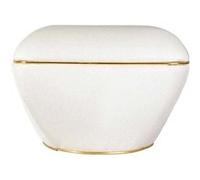 Tabouret Carré "Contessa" 60cm Ivoire & Or Blanc G