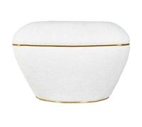 Tabouret Carré Déco "Contessa" 60cm Blanc & Or
