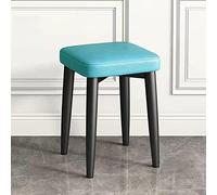 Tabouret carré moderne empilable rembourré en similicuir bleu multifonction pour cuisine, salle de classe, salon, séminaire - 30 x 30 x 45 cm
