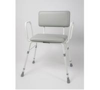 Aidapt Tabouret de Cuisine 4 en 1 avec Dossier rembourré Extra Large, Hauteur réglable, Charge maximale de 254 kg, Tabouret de Cuisine et de Salle de Bain pour Personnes âgées, Femmes Enceintes
