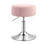 Tabouret, Chaise de Maquillage, Réglable en Hauteur, Pivotant à 360°, PU, Rembourrage Épais, Rose
