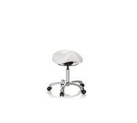 HJH Office – Tabouret de travail Ortho Sit 702311 – Similicuir blanc, ergonomique, réglable