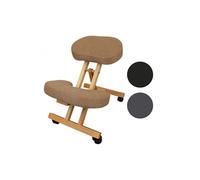 Tabouret, chaise ergonomique, siège assis genoux en bois pliable et réglable - Beige