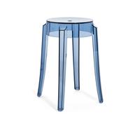 KARTELL tabouret CHARLES GHOST hauteur 46 cm (Bleu poudre - Polycarbonate transparent)