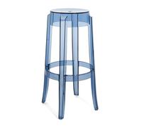 KARTELL tabouret CHARLES GHOST hauteur 75 cm (Bleu poudre - Polycarbonate transparent)