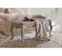 Tabouret Chesterfield Tabouret d'appoint Luxe Assise Coussin chambre Tissu Beige