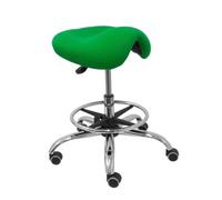 Tabouret Clinique Ergonomique Et Pivotant Avec Siège Anatomique Réglable En Hauteur (Anneau Chromé Inclus) Siège Rembourré Bali Vert