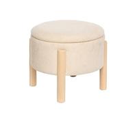 Tabouret coffre Elki D45,5 cm chenille beige
