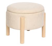 Atmosphera - Tabouret Coffre elki Blanc 45,5x37x45,5cm