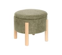 Pouf Coffre Chenille "Elki" 45cm Kaki