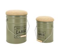 Tabouret/coffre en métal Cargo kaki