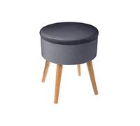 Tabouret / Coffre en velours gris gamme TESS Gris G