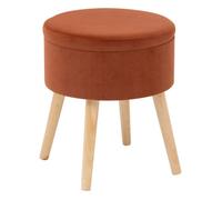 Tabouret coffre en velours ""Tess"" Atmosphera - Ambre