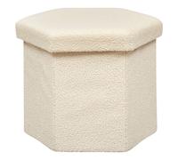 Tabouret coffre "Jaiko" Bouclé - 40x38 cm - Atmosphera créateur d'intérieur