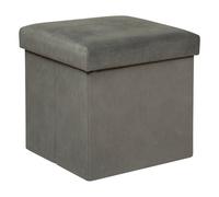 Tabouret coffre "Lilou" velours - 38x38 cm - Atmosphera créateur d'intérieur
