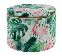 Tabouret & Coffre Rond à Motifs "Forest II" 53cm Vert