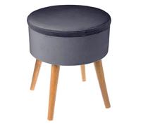 Tabouret Coffre Scandinave "Tess" 44cm Gris Foncé