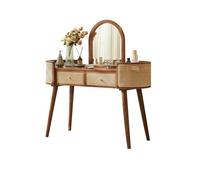 Tabouret Coiffeuse Coiffeuse en rotin Coiffeuse rétro Nordique en Bois Miroir de Chambre Bureau Bureau de Vanité Bureau de Maquillage