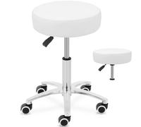 Tabouret cosmétique COMO à roulettes, charge maximale 120 kg - blanc