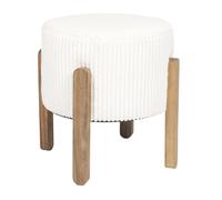 Tabouret Côtelé Rond "Scott" 35cm Beige