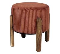 Tabouret Côtelé Rond Scott 35cm Terracotta