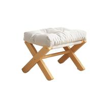 Tabouret Court for la Maison, Petit Tabouret, Table Basse de Salon, Banc en Bois Massif, Support for Pieds canapé, Porte, Chaussures à Langer pour Salon, Chambre, EntréE(White)