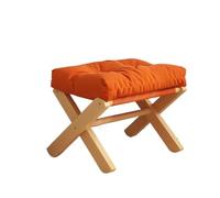 Tabouret Court for la Maison, Petit Tabouret, Table Basse de Salon, Banc en Bois Massif, Support for Pieds canapé, Porte, Chaussures à Langer pour Salon, Chambre, EntréE(Orange)