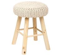 Tabouret crocheté Suzette beige style bohème