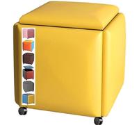Tabouret cube 5 en 1 empilable - Repose-pieds rembourré polyvalent et coffre avec roulettes Idéal banc à chaussures et ottomans créatifs pour salon et décoration d'intérieur