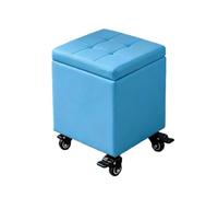 Tabouret Cube avec Espace De Rangement Pouf Coffre De Rangement Repose-Pied Banc À Chaussures À roulettes Petit Tabouret Polyvalent Tabouret De Canapé(Blue,47.2" x 15.7" x 18.1")