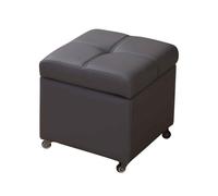 Tabouret Cube avec roulettes Espace De Rangement Petit Pouf De Rangement Repose-Pied Coffre À Jouet Salon Chambre des Meubles Élégants Et Pratiques(Dark Grey,40cm/15.7in)