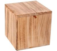 Tabouret cube de rangement en bois - Tabouret bas polyvalent et boîte de rangement à chaussures pour salon et jardin - Design élégant couleur bois - Meuble multifonction
